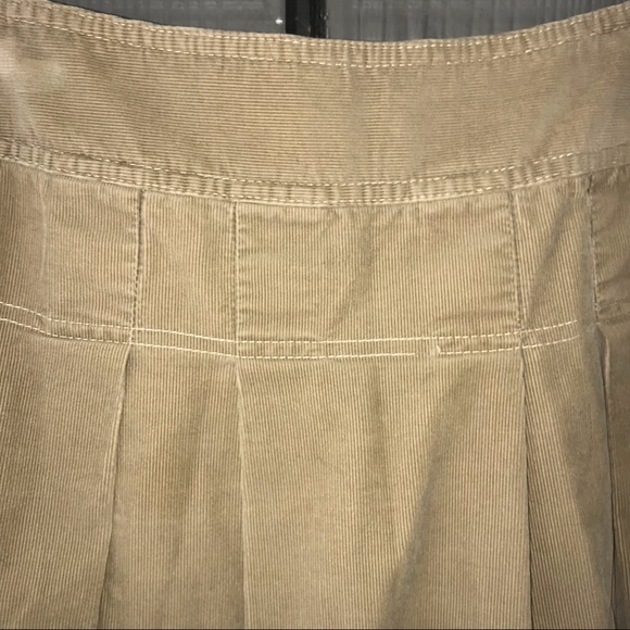 LOFT corduroy skirt with embroidery, tan & cream - Picture 2 of 10